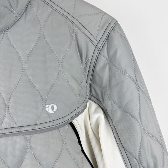 Pearl Izumi Women's Quilted Jacket Gray Cycling Full Zip Up Fleece Jacket XL - Picture 3 of 16